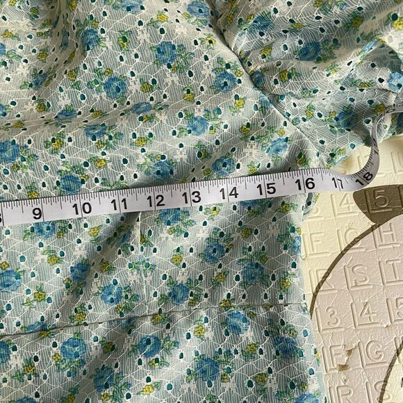 Vintage lace overlay puff sleeve cottagecore midi dress - Picture 9 of 14